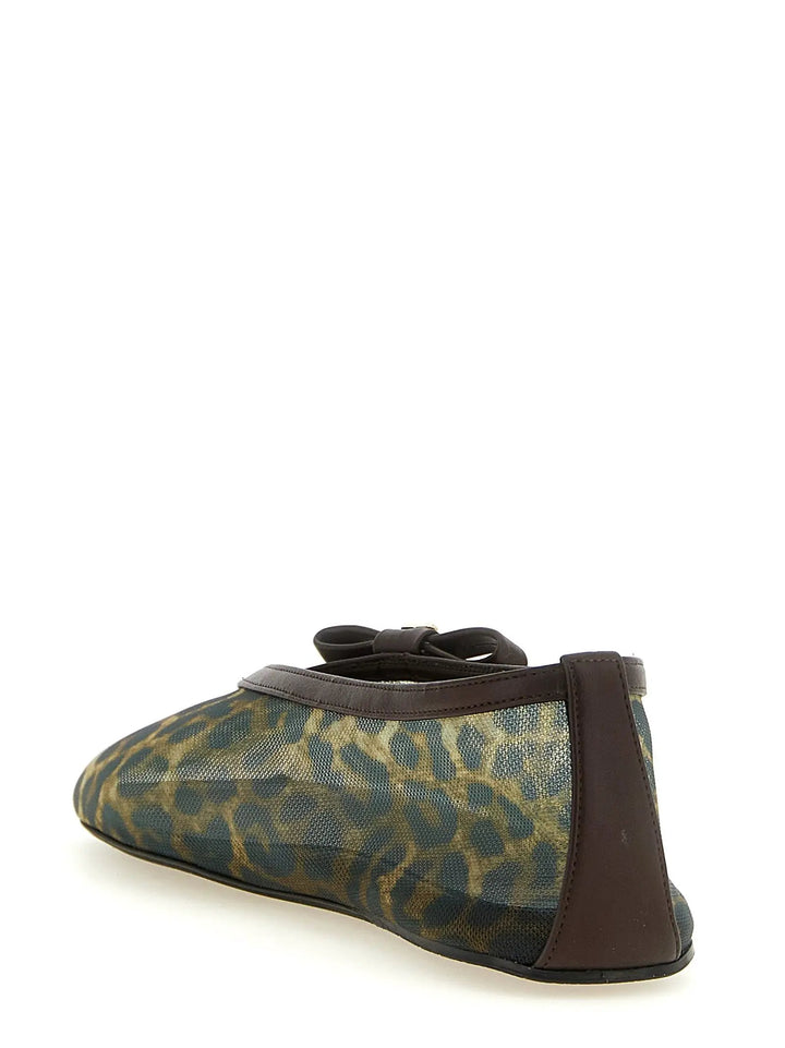 Ganni Sample Sale | Ganni Brown Nylon Ballet Flats - | Designer outlet