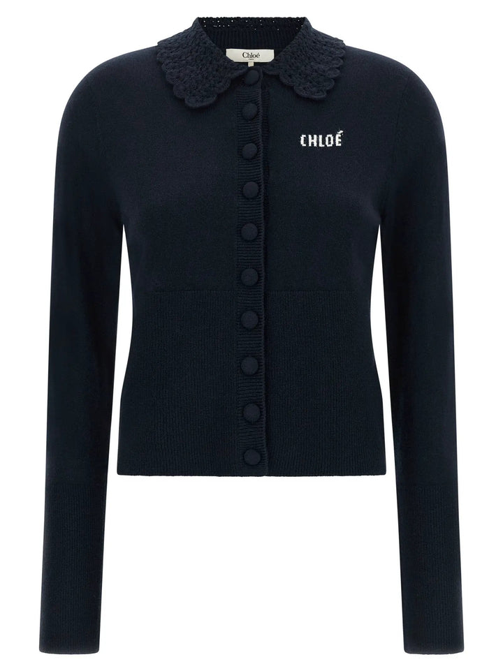 Chloé Blue Wool Cardigan