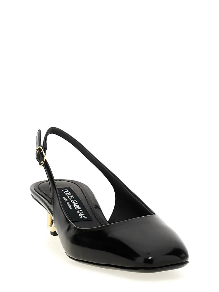 Dolce &amp; Gabbana Sample Sale | Dolce &amp; Gabbana Black Calfskin Mid Heel Pumps - | Designer outlet