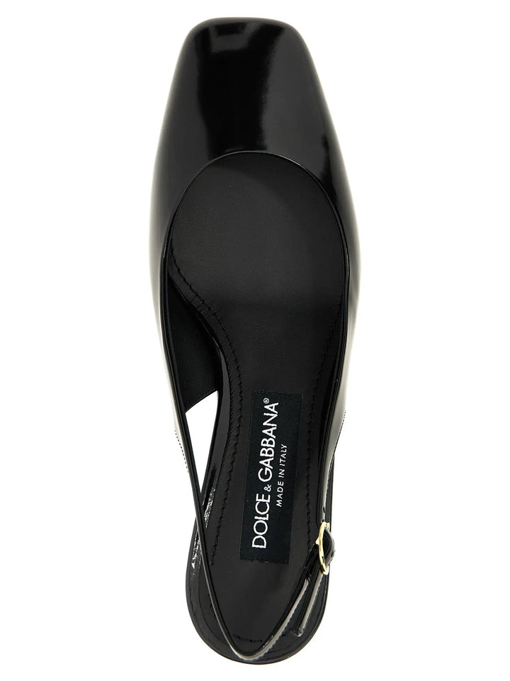 Dolce &amp; Gabbana Sample Sale | Dolce &amp; Gabbana Black Calfskin Mid Heel Pumps - | Designer outlet
