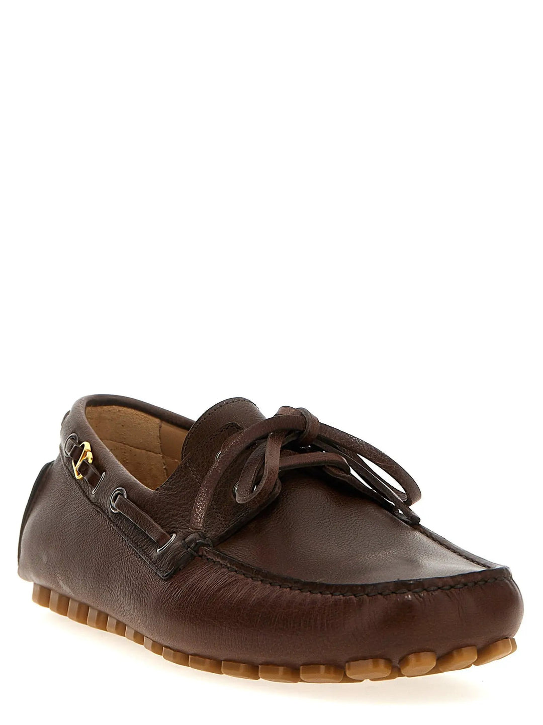 Valentino Garavani Sample Sale | Valentino Garavani Brown Buffalo Leather Slip-On Loafers - | Designer outlet