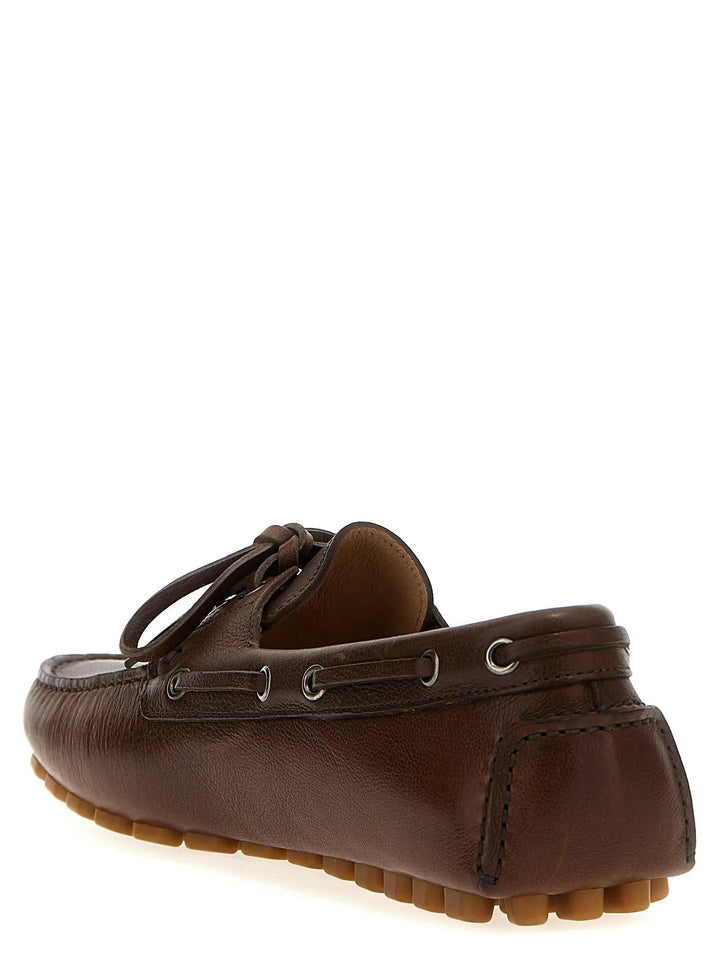 Valentino Garavani Sample Sale | Valentino Garavani Brown Buffalo Leather Slip-On Loafers - | Designer outlet