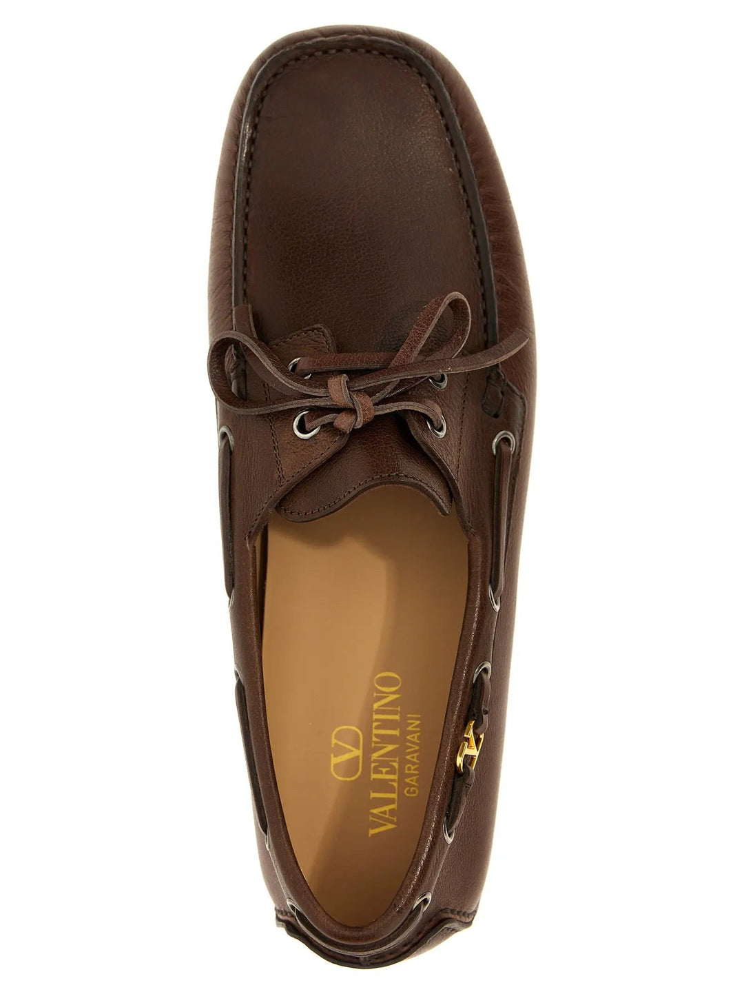Valentino Garavani Sample Sale | Valentino Garavani Brown Buffalo Leather Slip-On Loafers - | Designer outlet
