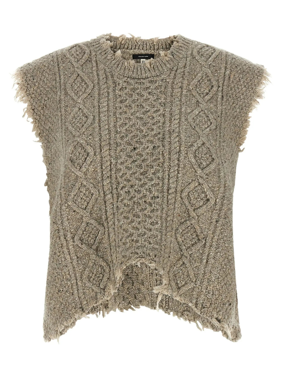 R13 Sample Sale | R13 Gray Wool Sleeveless Jacket - | Designer outlet