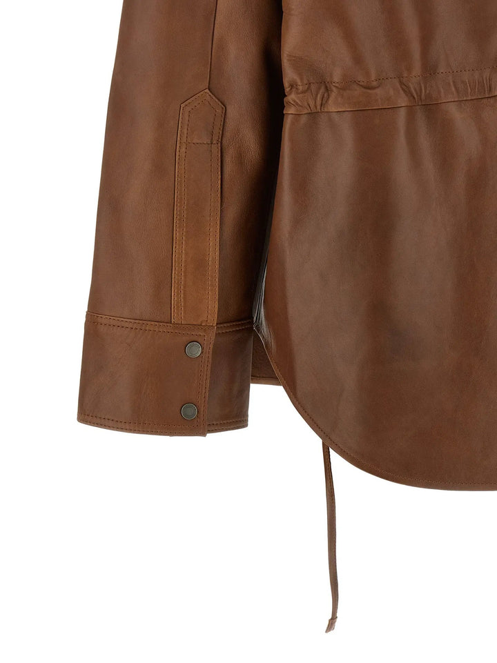 Haikure Sample Sale | Haikure Brown Lambskin Blouse - | Designer outlet