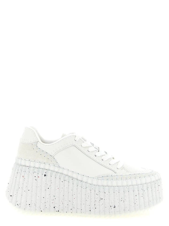 Chloé Sample Sale | Chloé White Polyester Wedge Sandals - | Designer outlet