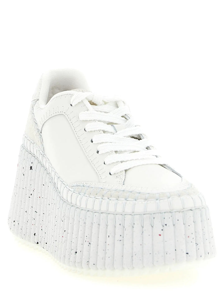Chloé Sample Sale | Chloé White Polyester Wedge Sandals - | Designer outlet