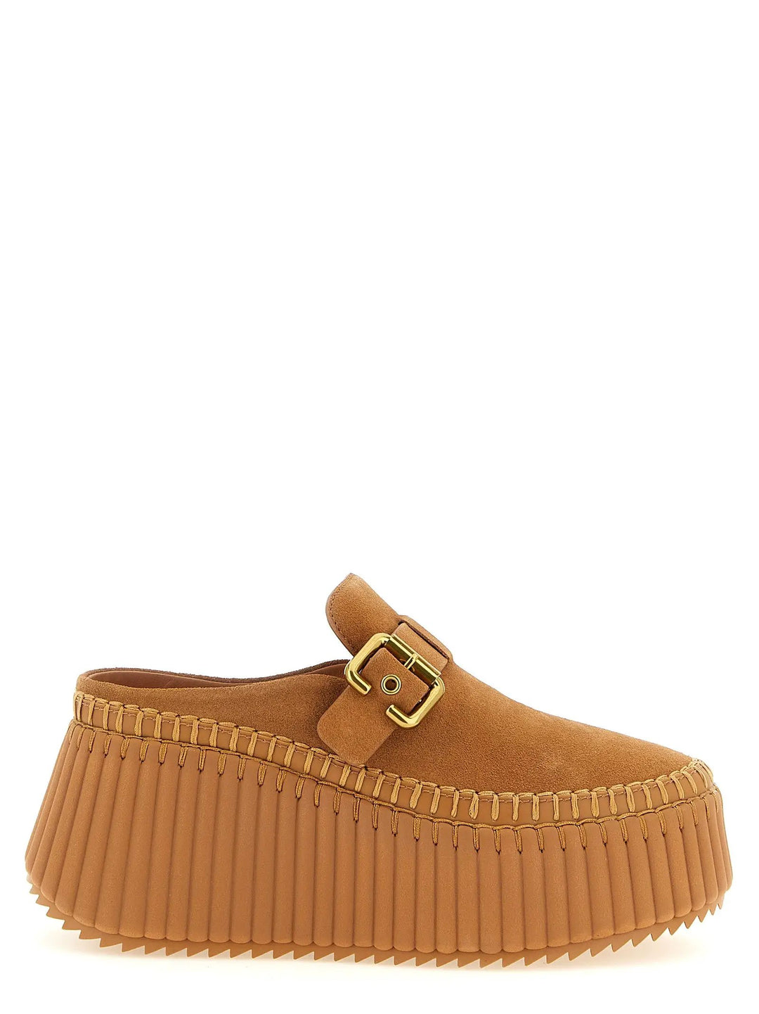 Chloé Sample Sale | Chloé Beige Calfskin Wedge Sandals - | Designer outlet