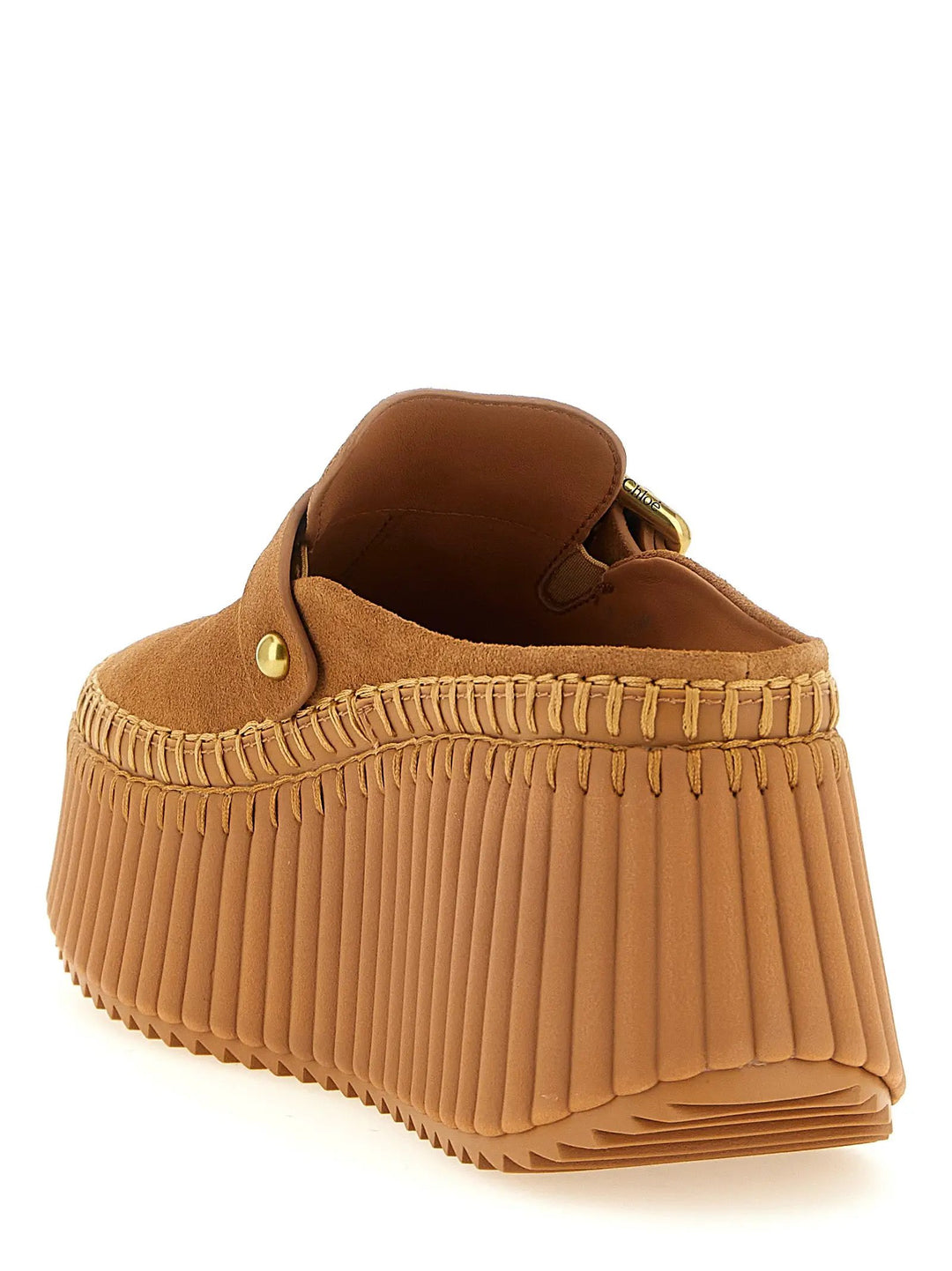 Chloé Sample Sale | Chloé Beige Calfskin Wedge Sandals - | Designer outlet