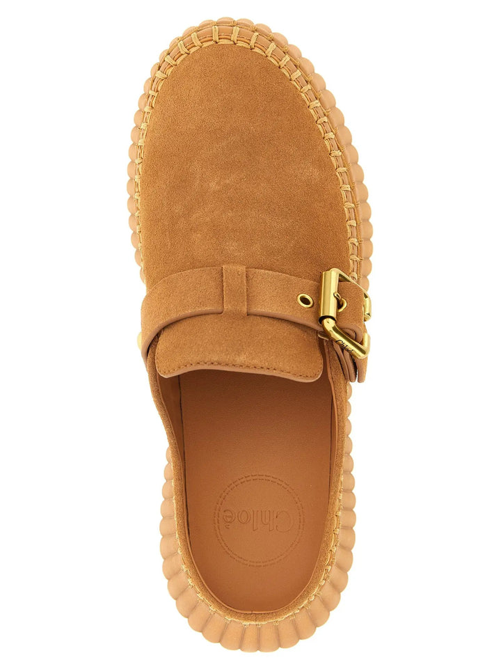 Chloé Sample Sale | Chloé Beige Calfskin Wedge Sandals - | Designer outlet