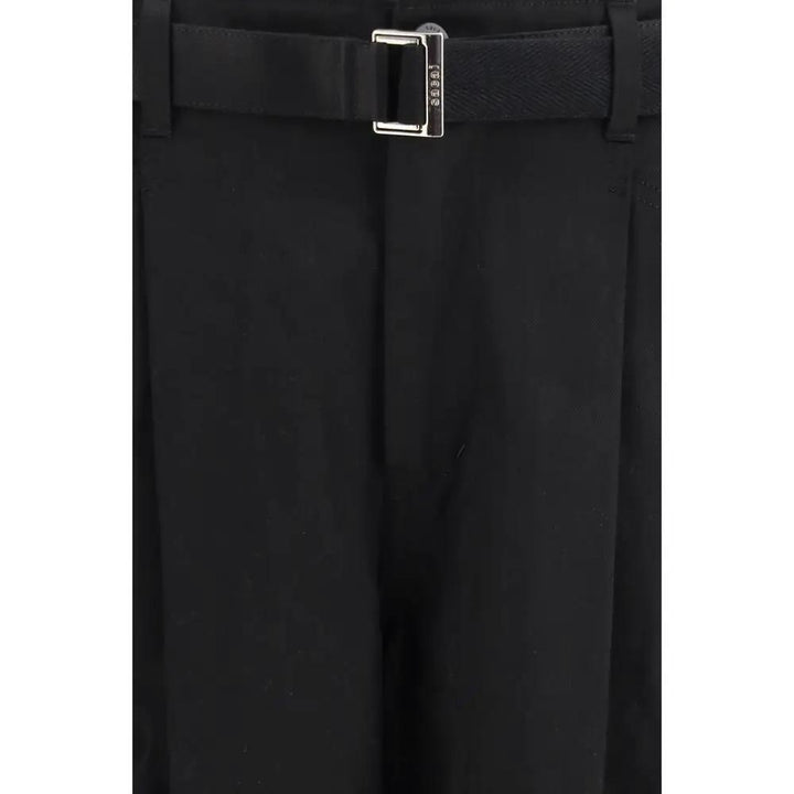 Sacai Black Cotton Chino Pants