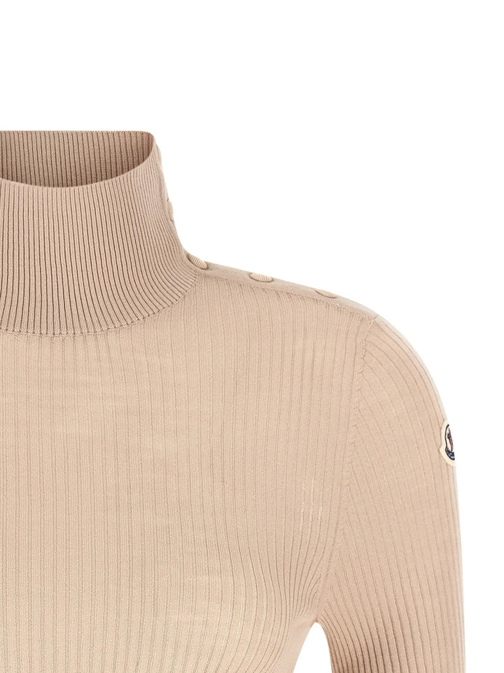 Moncler Sample Sale | Moncler Beige Virgin Wool Cardigan - | Designer outlet