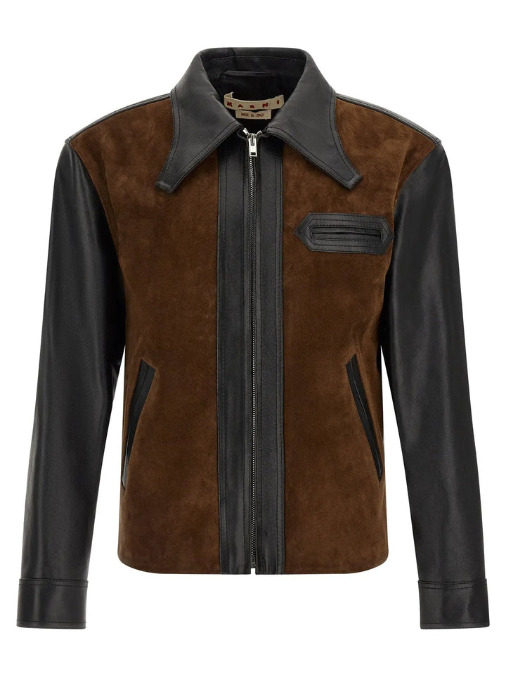 Marni Sample Sale | Marni Multicolor Calfskin Leather Jacket - | Designer outlet