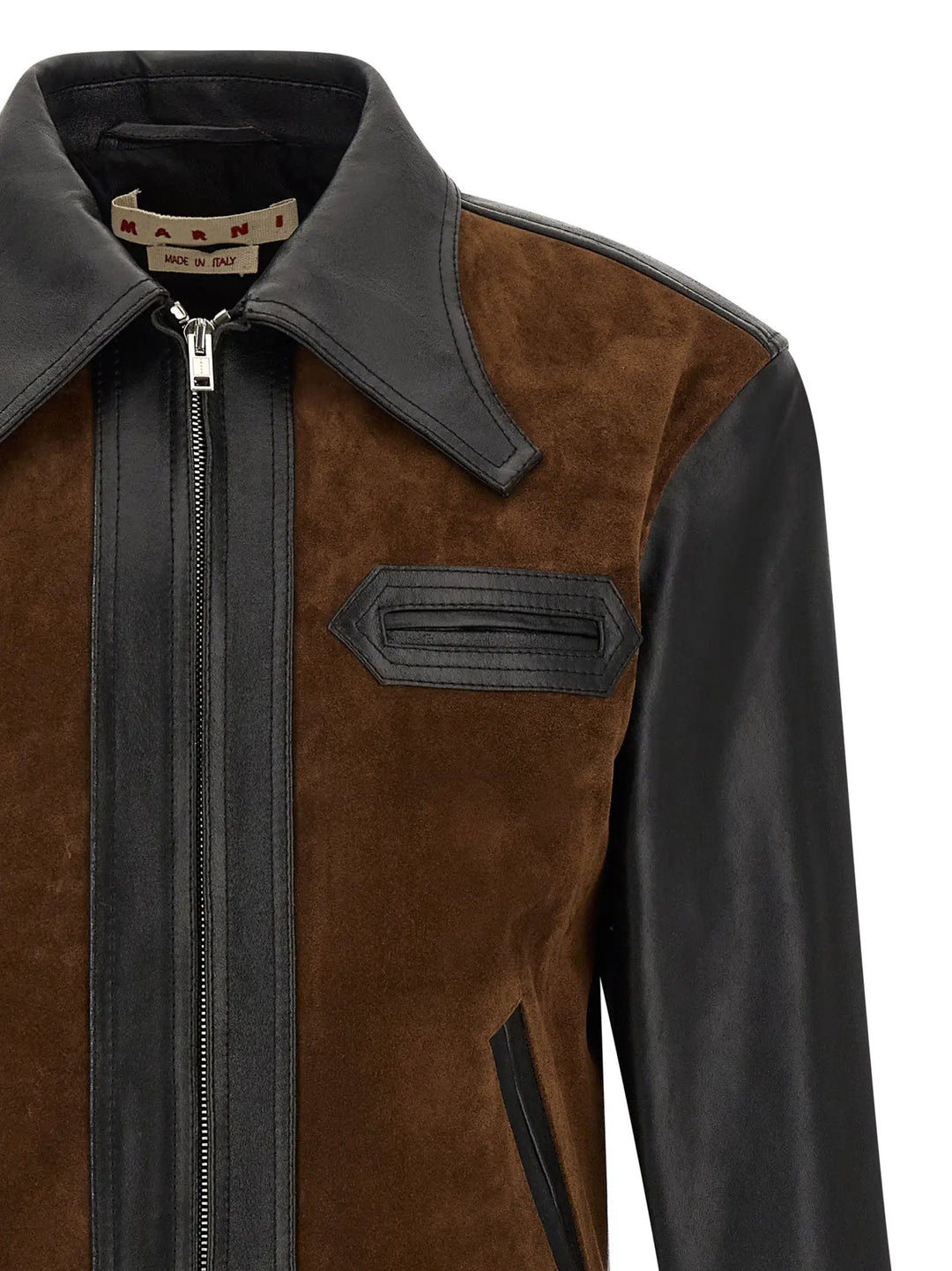Marni Sample Sale | Marni Multicolor Calfskin Leather Jacket - | Designer outlet