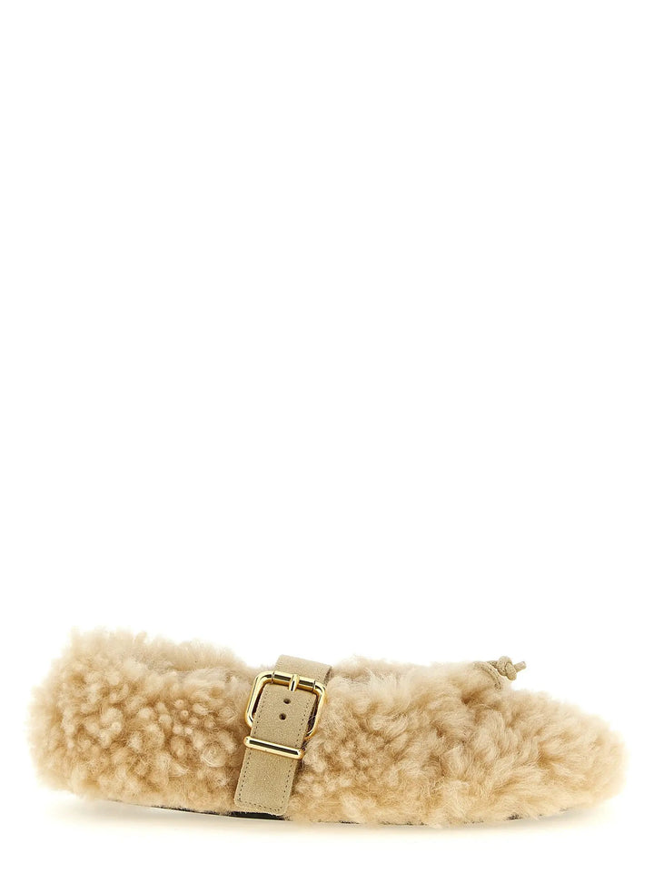 Marni Sample Sale | Marni Beige Lambskin Ballet Flats - | Designer outlet