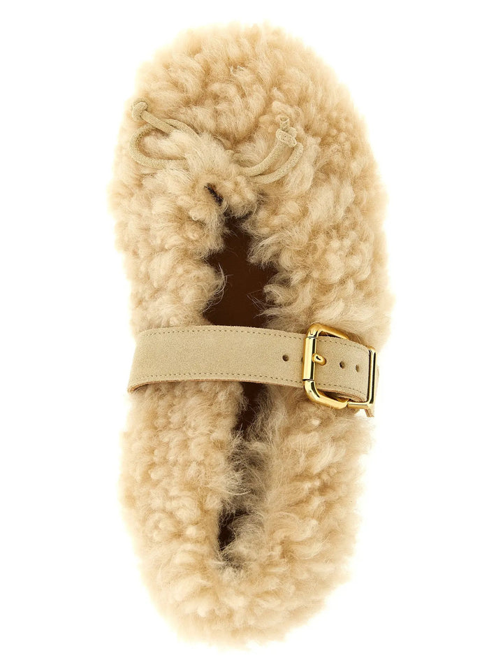Marni Sample Sale | Marni Beige Lambskin Ballet Flats - | Designer outlet