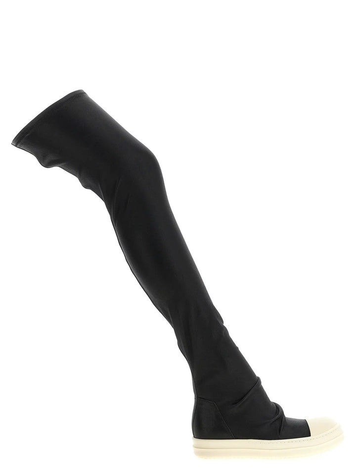 Rick Owens Sample Sale | Rick Owens Black Lamb Leather Over The Knee - | Designer outlet
