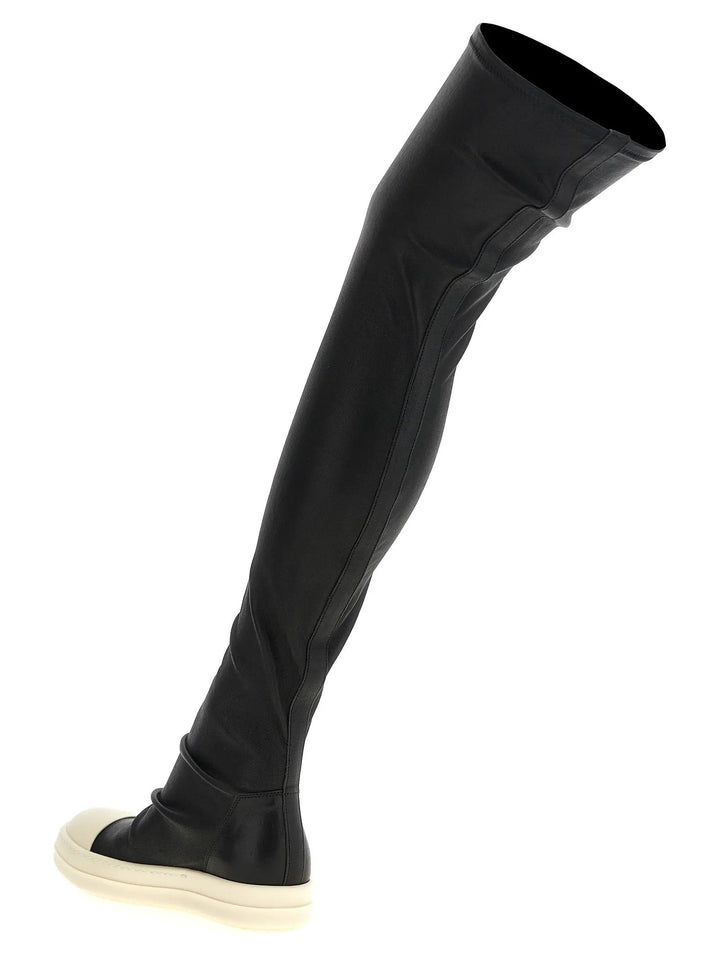 Rick Owens Sample Sale | Rick Owens Black Lamb Leather Over The Knee - | Designer outlet