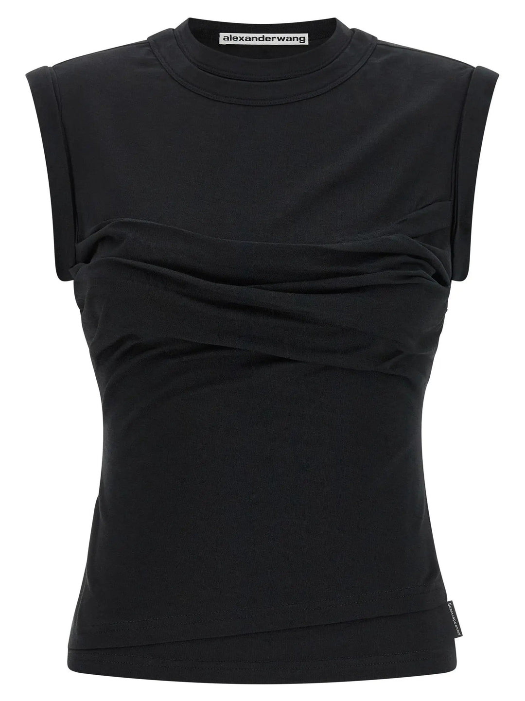 Alexander Wang Sample Sale | Alexander Wang Black Cotton Sleeveles T-Shirt - | Designer outlet