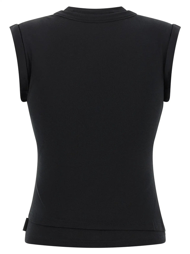 Alexander Wang Sample Sale | Alexander Wang Black Cotton Sleeveles T-Shirt - | Designer outlet