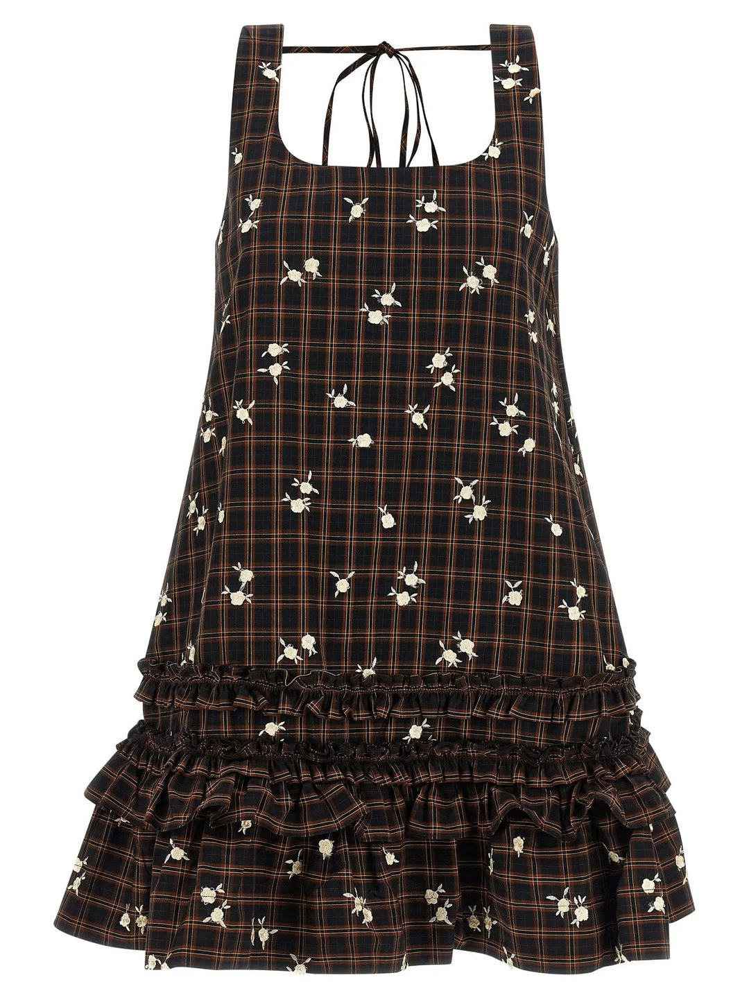 Ganni Sample Sale | Ganni Brown Organic Cotton Short Dress - | Designer outlet
