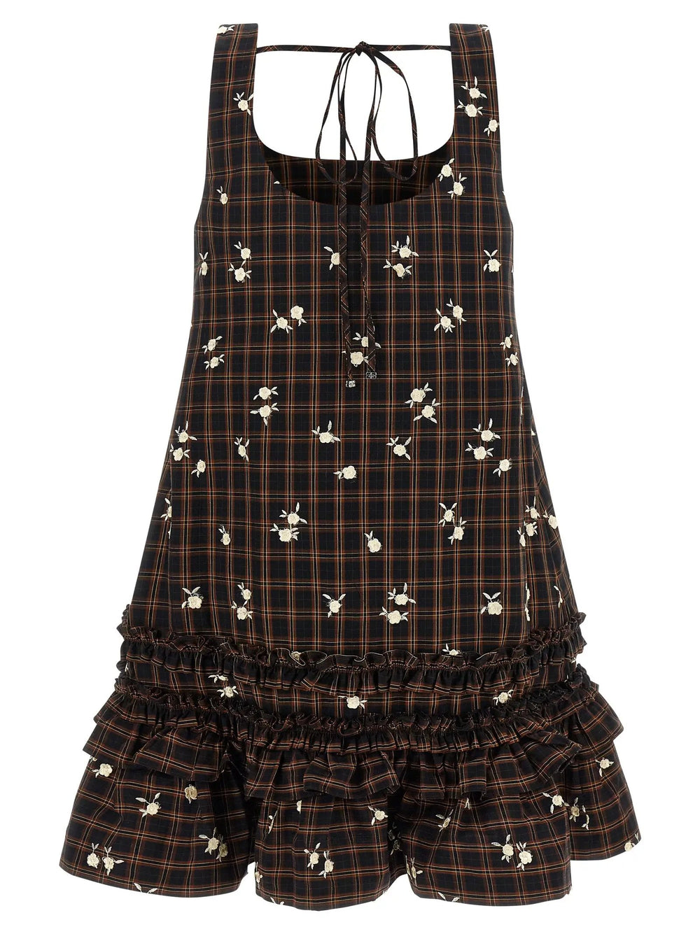 Ganni Sample Sale | Ganni Brown Organic Cotton Short Dress - | Designer outlet