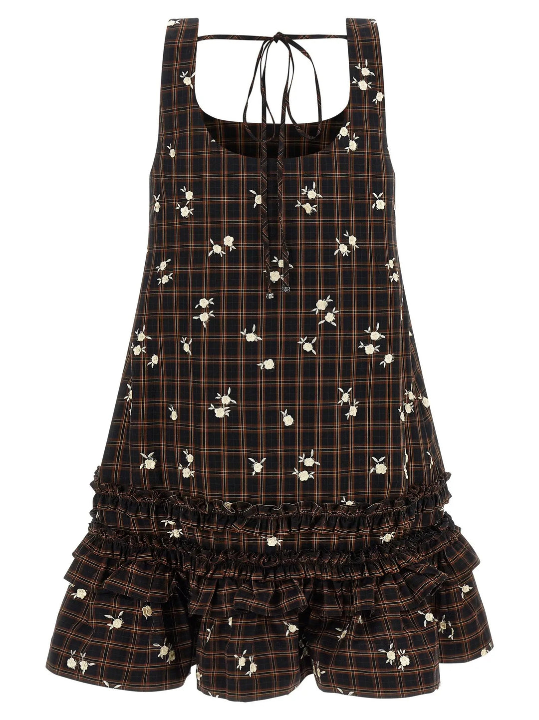 Ganni Sample Sale | Ganni Brown Organic Cotton Short Dress - | Designer outlet