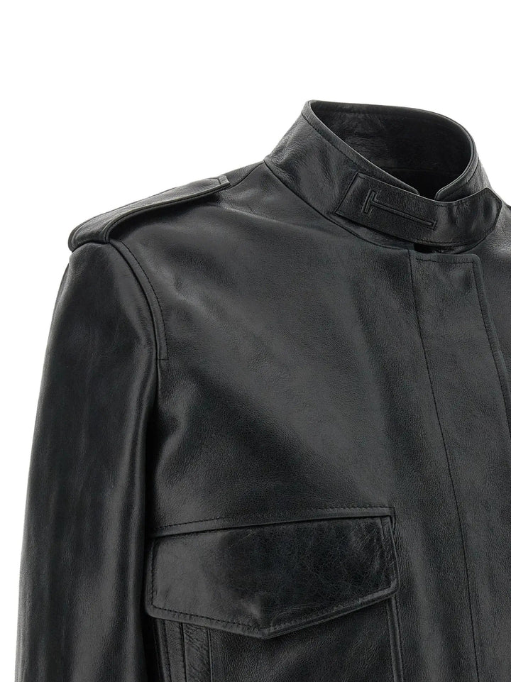 Tom Ford Sample Sale | Tom Ford Black Lamb Leather Leather Jacket - | Designer outlet