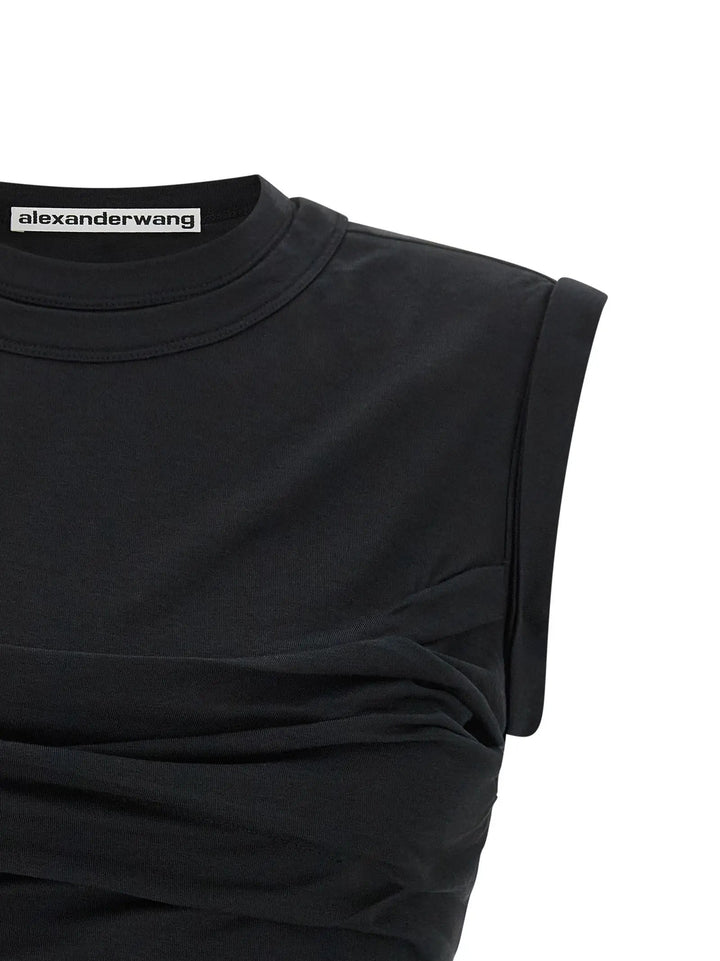 Alexander Wang Sample Sale | Alexander Wang Black Cotton Sleeveles T-Shirt - | Designer outlet