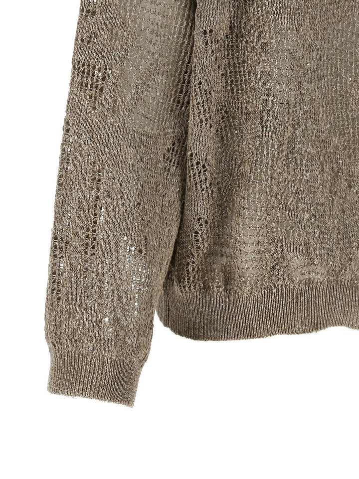 Brunello Cucinelli Sample Sale | Brunello Cucinelli Brown Linen Cardigan - | Designer outlet