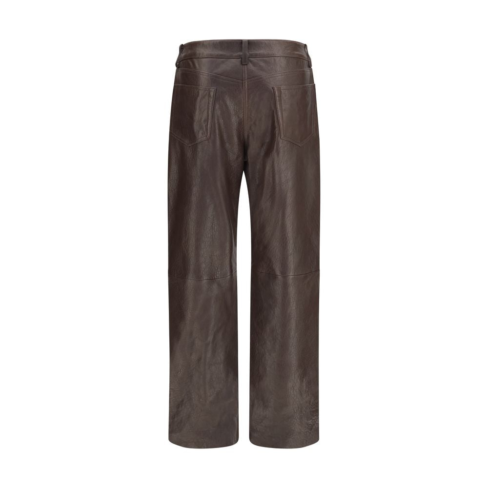 Magda Butrym Sample Sale | Magda Butrym Brown Leather Pants - | Designer outlet