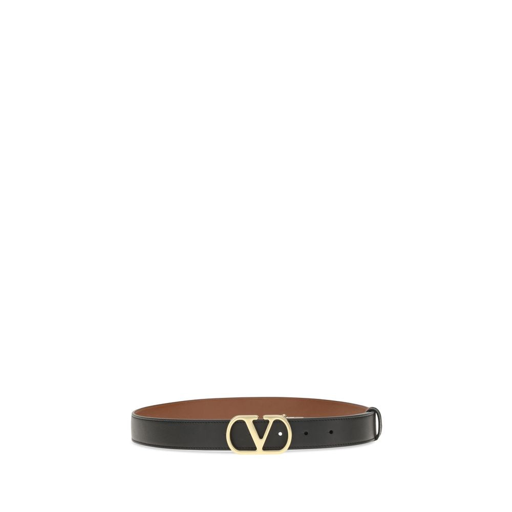 Valentino Garavani Sample Sale | Valentino Garavani Black Calf Leather Bos Taurus Belt - | Designer outlet