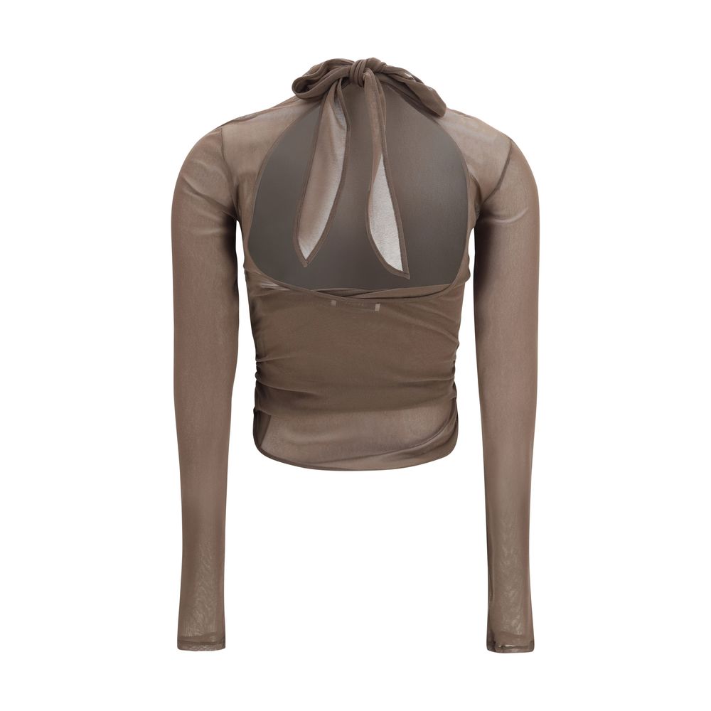 Lemaire Sample Sale | Lemaire Brown Polyamide Pattern Shirt - | Designer outlet