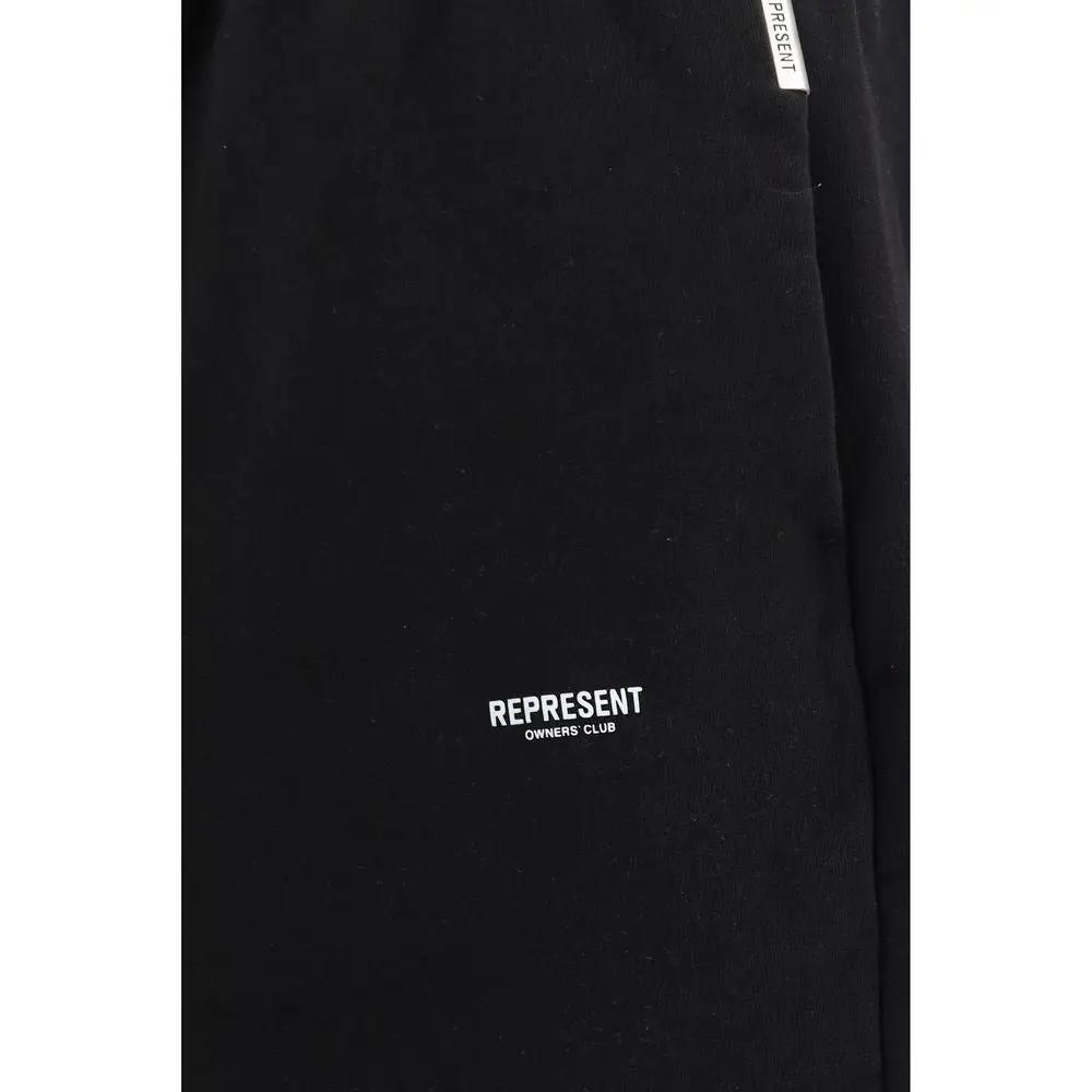 Represent Black Cotton Athletic Pants