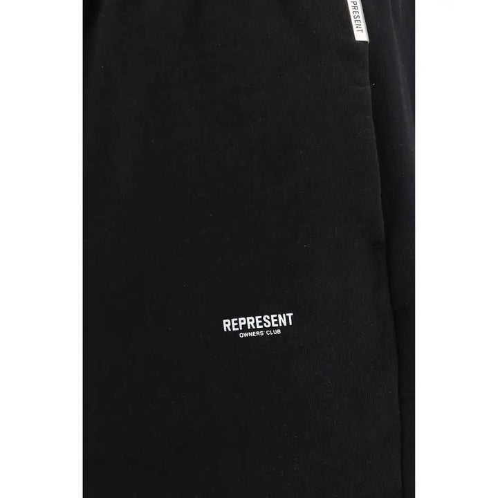 Represent Black Cotton Athletic Pants