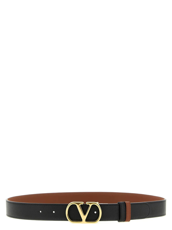 Valentino Garavani Sample Sale | Valentino Garavani Black Calfskin Regular Belt - | Designer outlet