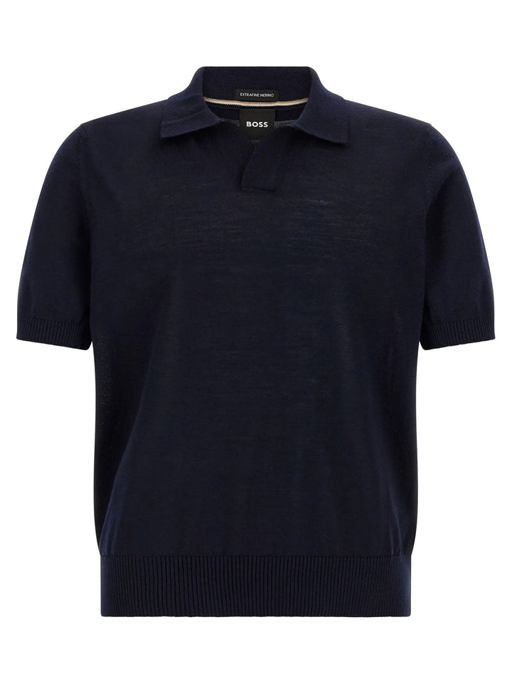 Hugo Boss Sample Sale | Hugo Boss Blue Virgin Wool Polo Shirt - | Designer outlet