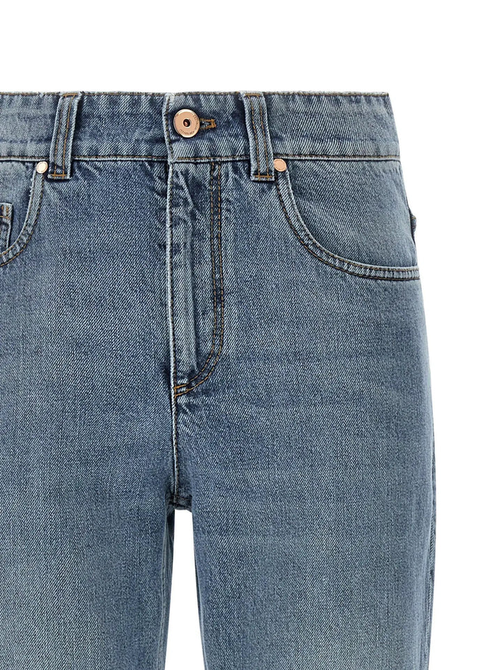 Brunello Cucinelli Sample Sale | Brunello Cucinelli Blue Cotton Cropped Jeans - | Designer outlet