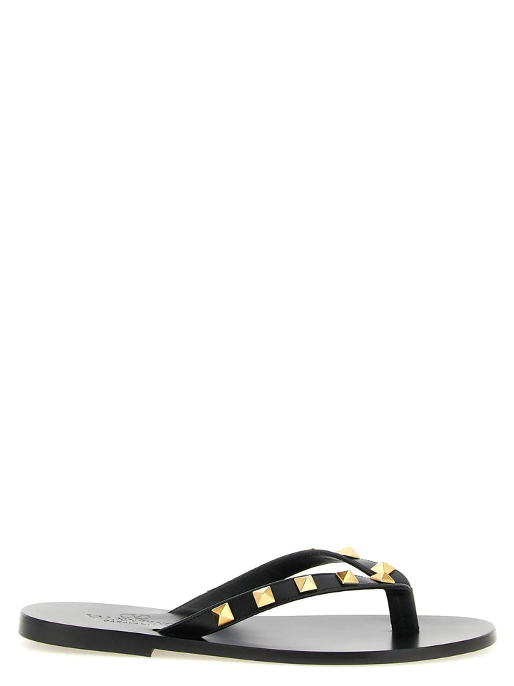 Valentino Garavani Sample Sale | Valentino Garavani Black Calfskin Slides - | Designer outlet