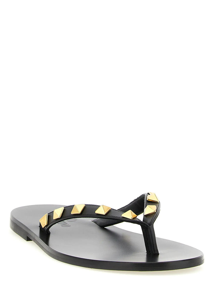 Valentino Garavani Sample Sale | Valentino Garavani Black Calfskin Slides - | Designer outlet