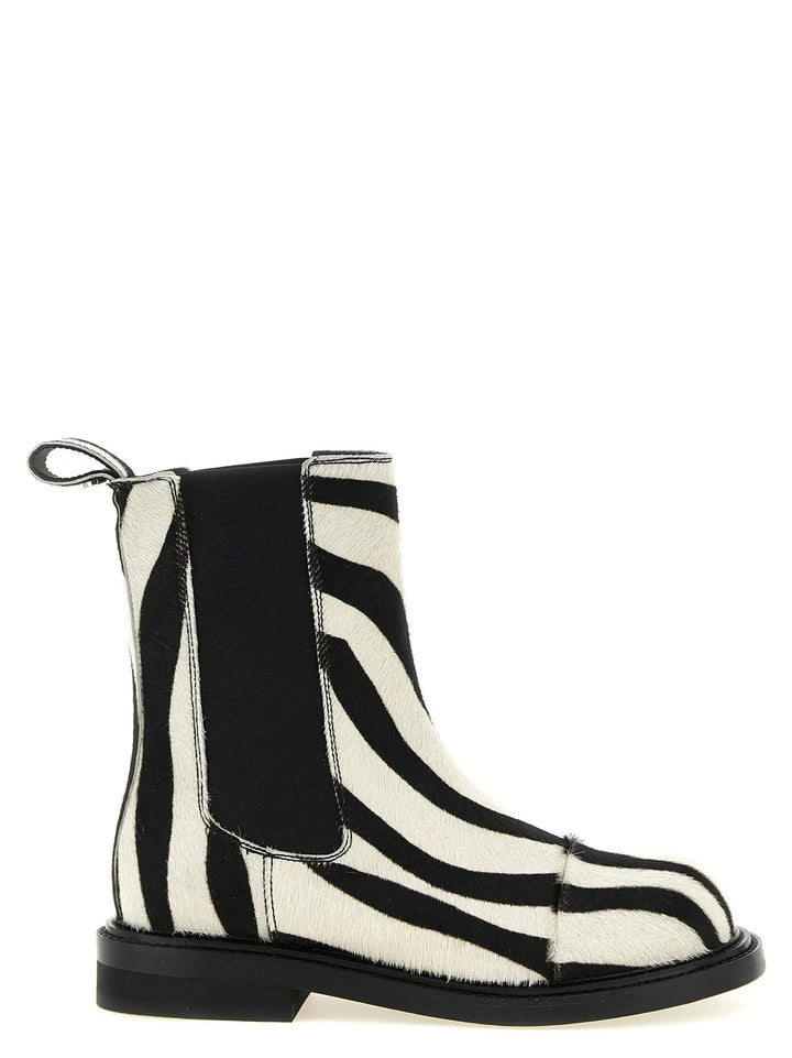Moschino Sample Sale | Moschino Bicolor Calfskin Ankle Boots - | Designer outlet