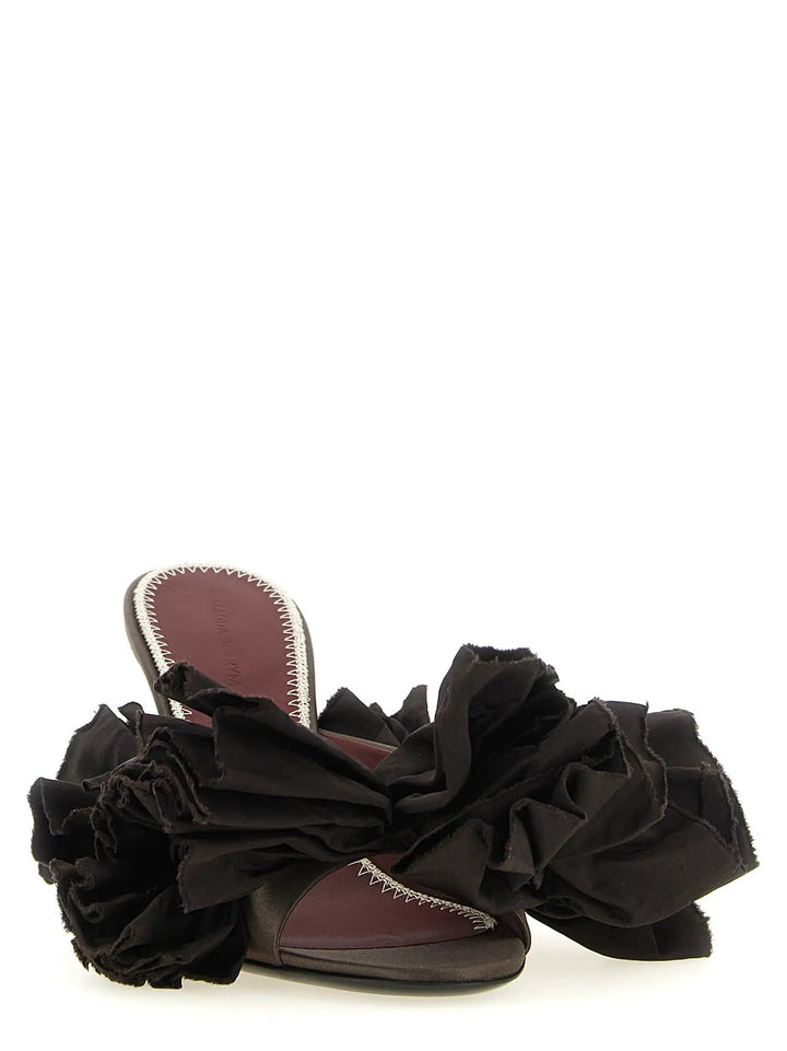 Magda Butrym Sample Sale | Magda Butrym Brown Viscose Stiletto Heel Sandals - | Designer outlet