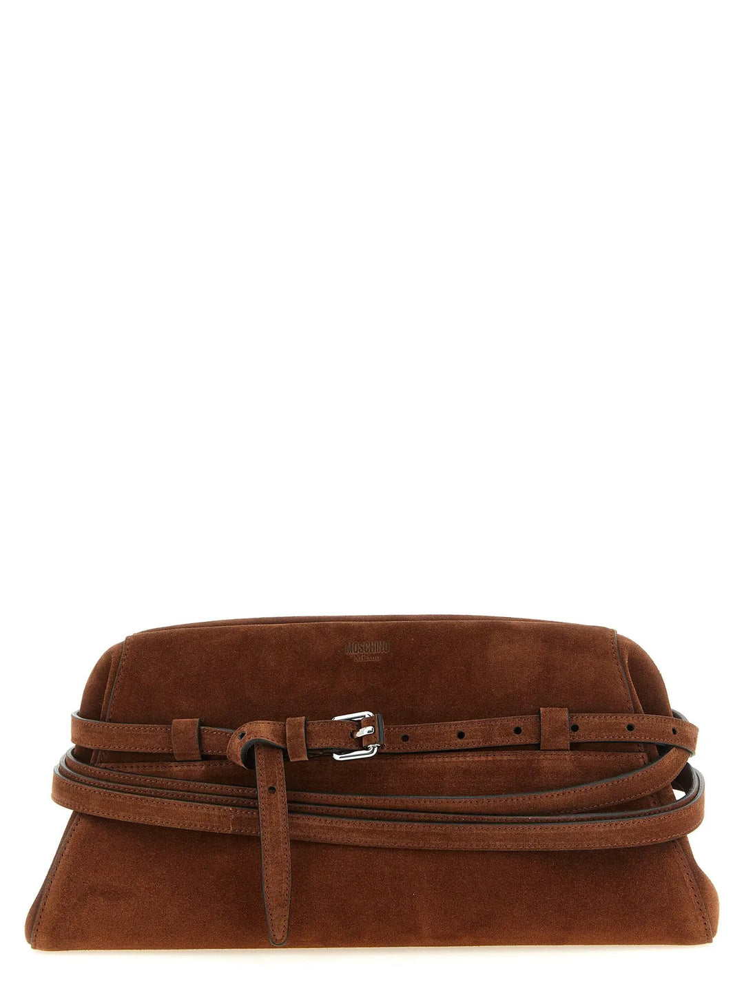 Moschino Sample Sale | Moschino Brown Calfskin Clutch Bag - | Designer outlet