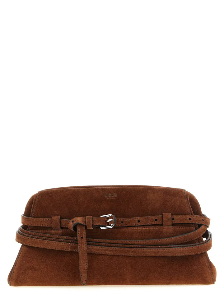 Moschino Sample Sale | Moschino Brown Calfskin Clutch Bag - | Designer outlet