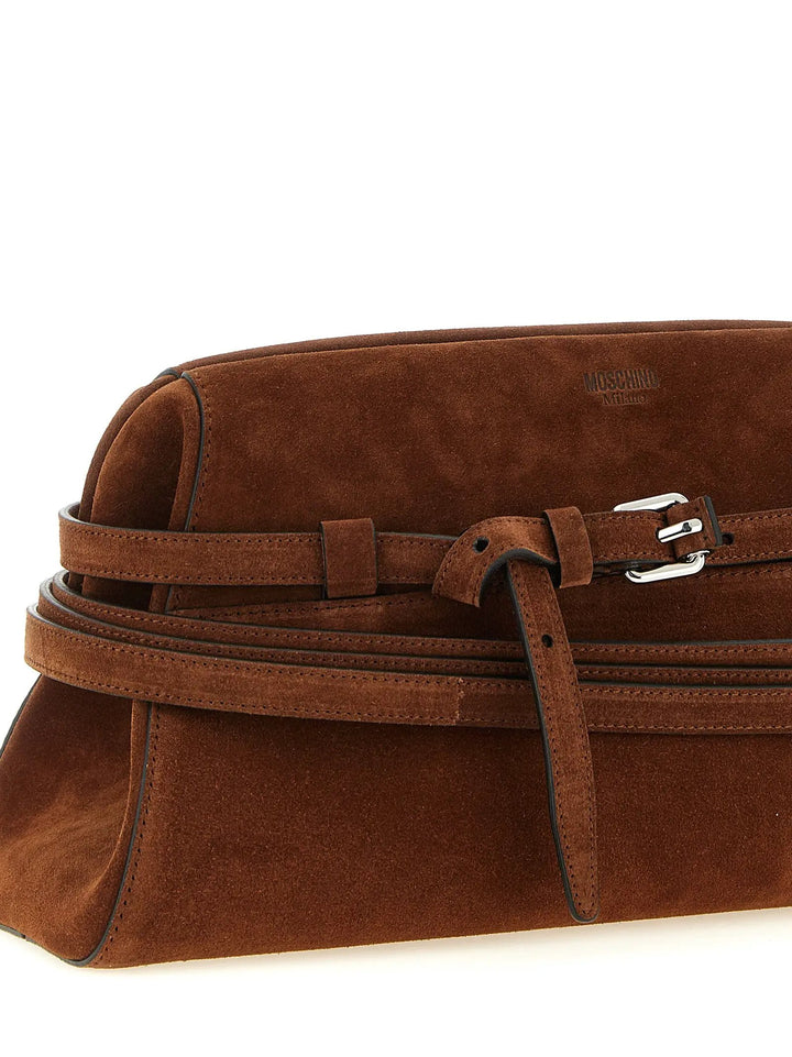 Moschino Sample Sale | Moschino Brown Calfskin Clutch Bag - | Designer outlet