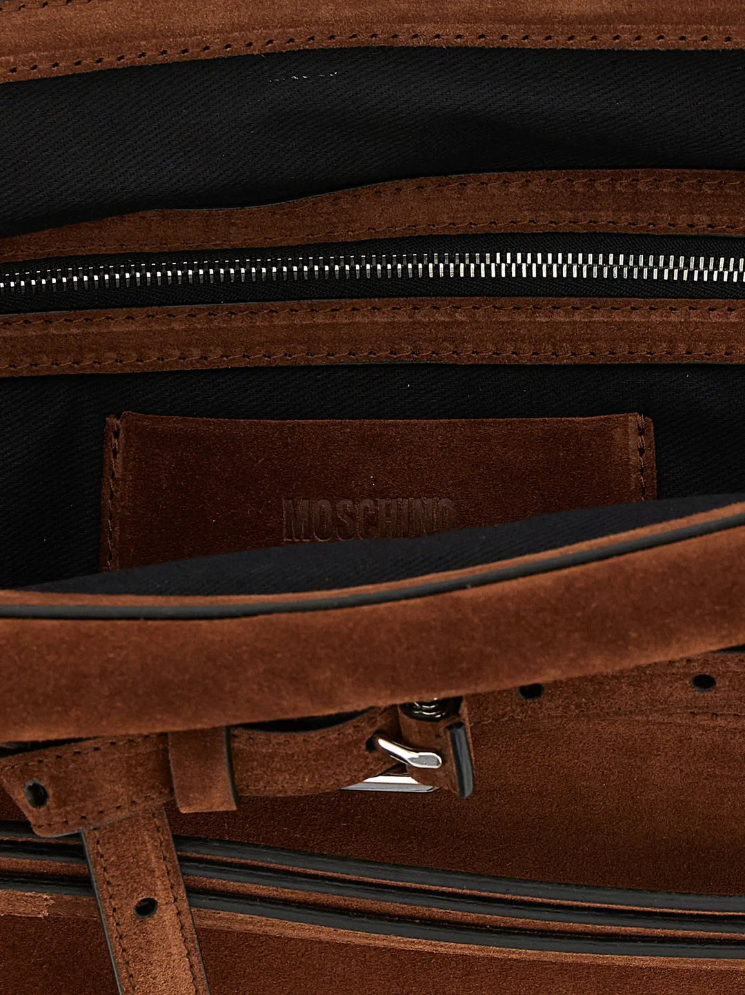 Moschino Sample Sale | Moschino Brown Calfskin Clutch Bag - | Designer outlet