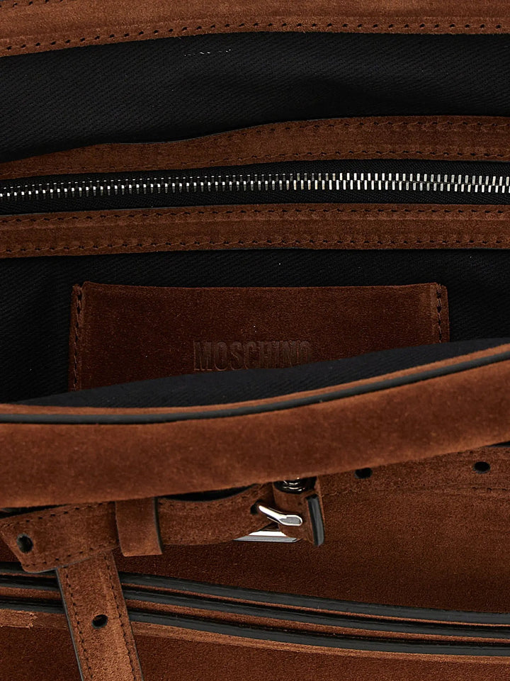 Moschino Sample Sale | Moschino Brown Calfskin Clutch Bag - | Designer outlet