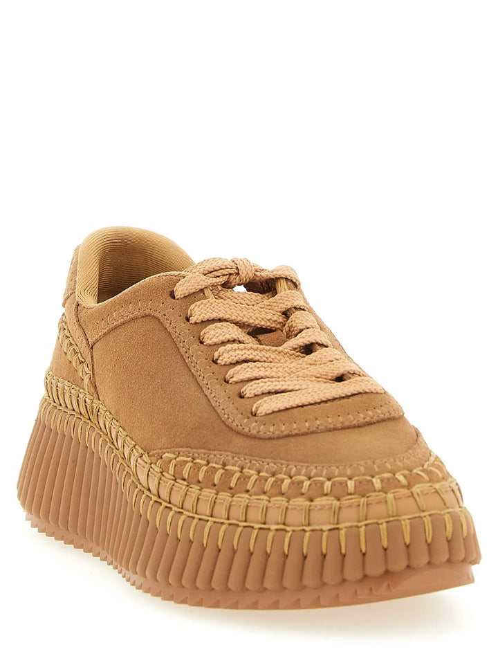 Chloé Sample Sale | Chloé Beige Polyester Platform Sneakers - | Designer outlet