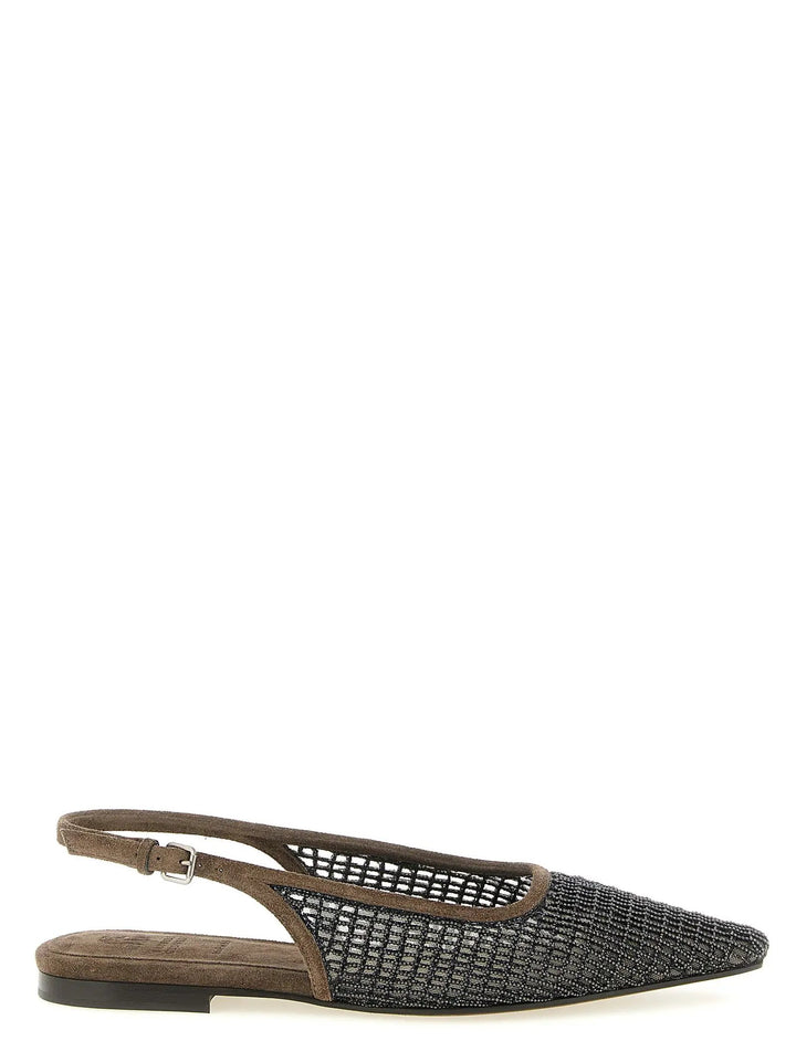 Brunello Cucinelli Sample Sale | Brunello Cucinelli Brown Calfskin Ballet Flats - | Designer outlet