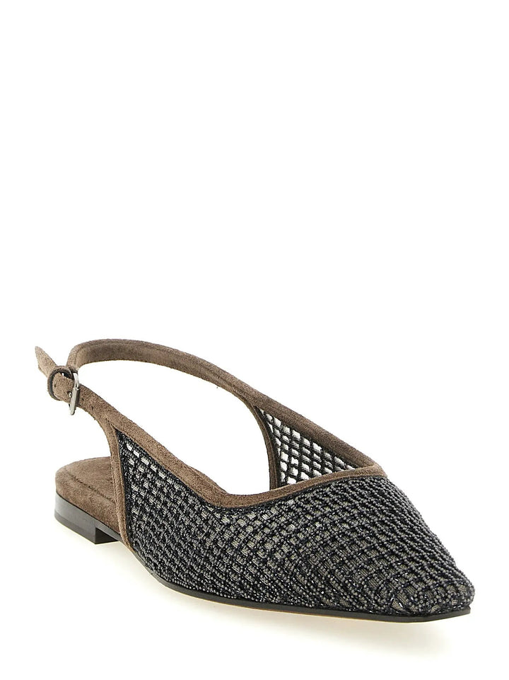 Brunello Cucinelli Sample Sale | Brunello Cucinelli Brown Calfskin Ballet Flats - | Designer outlet